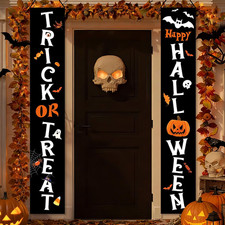 Halloween TRICK or TREAT and HALLOWEEN Door Banner 71" X 12"