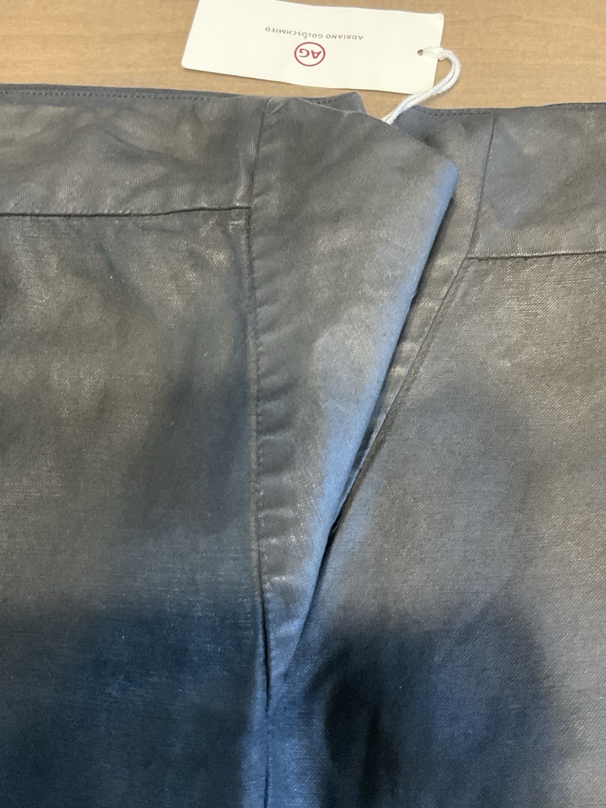 NWT Adriano Goldschmied Womens High Waisted Pants W/ Faux Leather Coating Small thumbnail 12