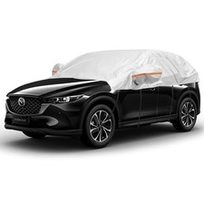 Half Car Cover, Heavy Duty, UV Protection  Waterproof, SUV M 169"-184" Silver