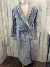 Carole Hochman Women's Textured Soft Plush Wrap Robe Gray Small New With Tags