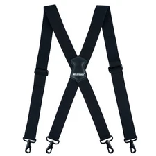 Mens Suspender 1.5 Inch Wide X Back Suspenders Black Adjustable Elastic Suspe...