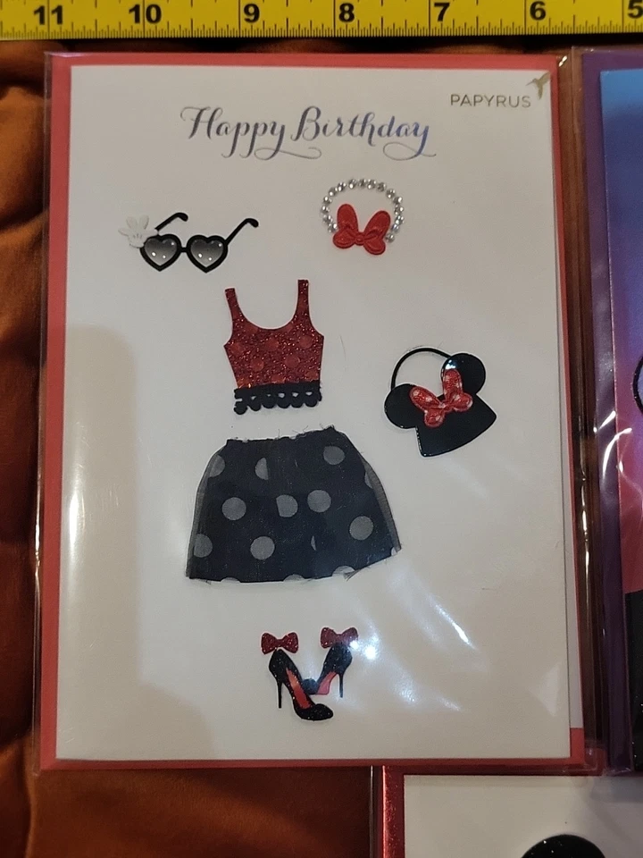 3 Disney Papyrus Mickey Minnie Mouse Birthday Greeting 3D Cards Card Lot B8 - Image 2 of 4