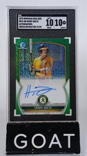 2023 Bowman Mega Box Henry Bolte Chrome Green Mojo Refractor Auto /99 SGC 10 