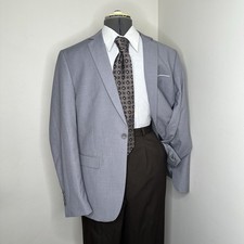 Mens Blazer 40S Gray 1 Button Large 44" Casual Sport Coat Suit Jacket