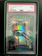 2023-24 Panini Select FIFA Estevao Willian Green /5 #207 PSA 9 Mint True Rookie