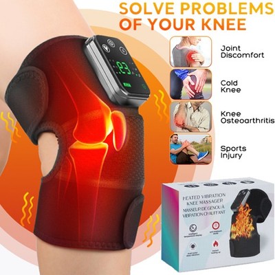 Cordless Heated Knee Massager with Vibration Heating Shoulder Brace Support Wrap