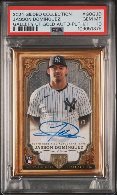 2024 Topps Gilded JASSON DOMINGUEZ RC Rookie Gold Framed Auto 1/1 RC PSA 10