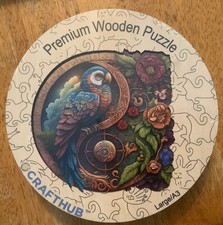 Parrot Yin Yang Crafthub Wooden Jigsaw Puzzle - Colorful and Mindful Puzzle NIB