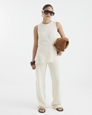 River Island Womens Cream Cotton Trousers XS Petite