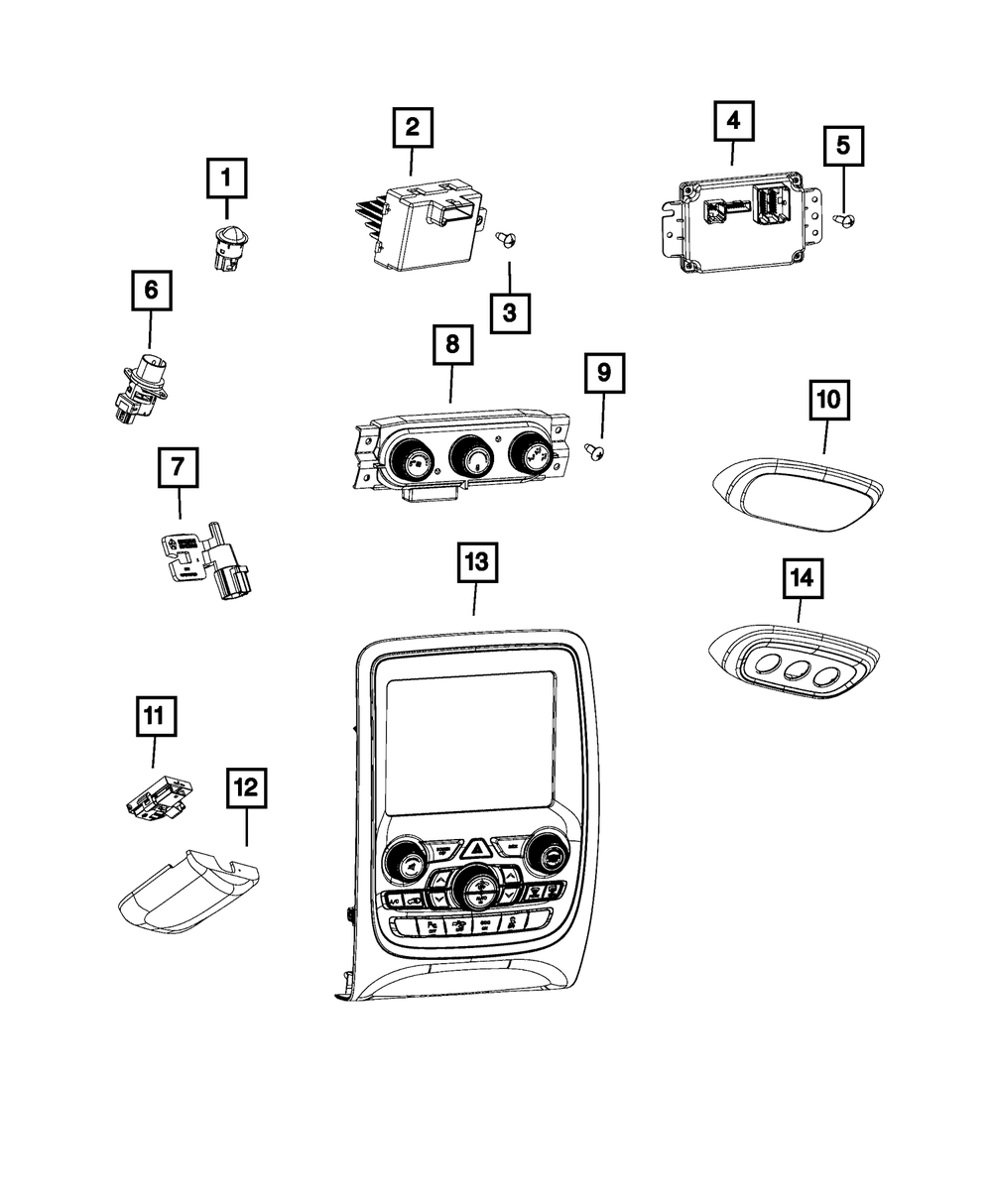 Genuine Mopar Vehicle Feature Controls Center Stack 68333642AA