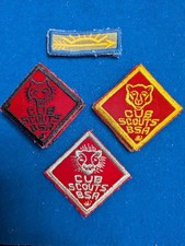 Vintage Cub Scout RED Rank Patch You Pick CHOOSE 1 Badge BSA Lion Wolf Bear AOL