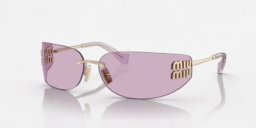 MIU MIU MU A51S ZVN90O Pale Gold Pink Women Wrap Sunglasses