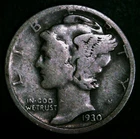 1930-S Mercury Dime - 90% Silver - Free Shipping!