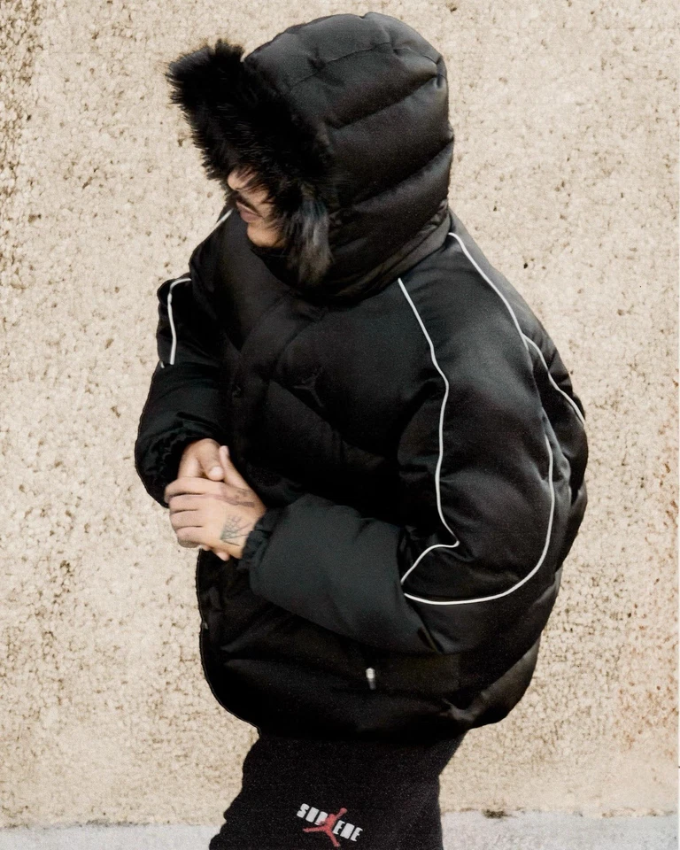 NUEVA Chaqueta de Invierno Supreme Jordan Puffer Negra 2024 (XL) Nike Piel HF0828-010 Foto 4 de 4