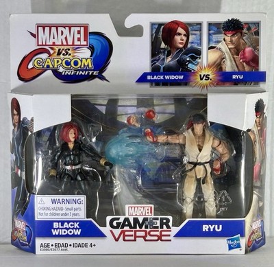 Marvel Gamerverse vs Capcom Black Widow vs Ryu Action Figures