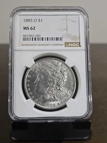 1885-O Morgan 90% Silver NGC MS62 Great Eye Appeal!