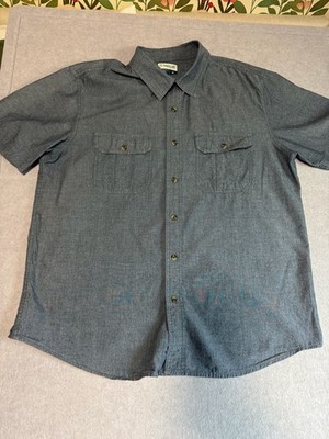 Magellan Outdoors Mens Short Sleeve Button-Down Chambray Shirt Size XL