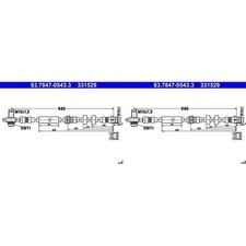 2X ATE BREMSSCHLAUCH VORNE passend für AUDI A1 SEAT IBIZA TOLEDO SKODA FABIA RAP