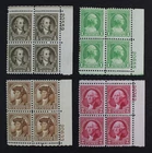 CKStamps: US Stamps Collection Scott#704-707 Block Mint 3NH OG #705 H Tiny Thin