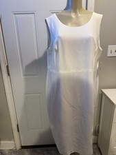 KASPER Dress Midi Crepe Sheath Woman Vanilla Ice Size 18W NWT