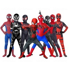 Kids SpiderMan Boy Miles Morales Tobey Maguire Outfits Jumpsuit Cosplay Costume