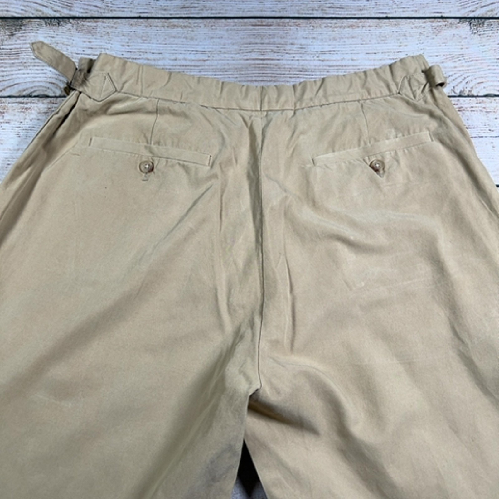 Polo Ralph Lauren Chinos Men's Size 38W 32L Beige Silk Cotton Blend Trousers thumbnail 13