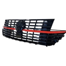 Kühlergrill Schwarz Glanz Leiste Rot passend für VW T6.1 Multivan Transporter 20