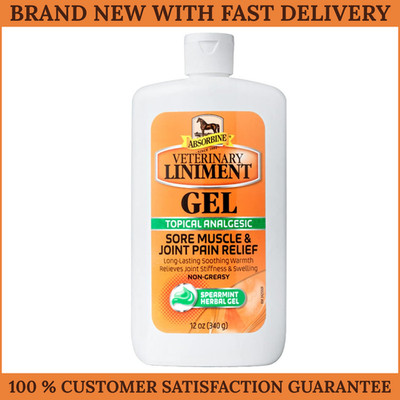 Absorbine Veterinary Liniment Gel 12oz Warming Sore Muscle Pain Relief Rub