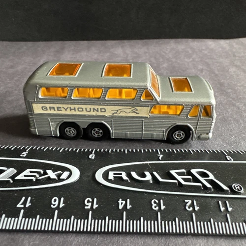 1970 Matchbox Lesney Coach Number 66 Greyhound Bus Thin Wheels - Black Base