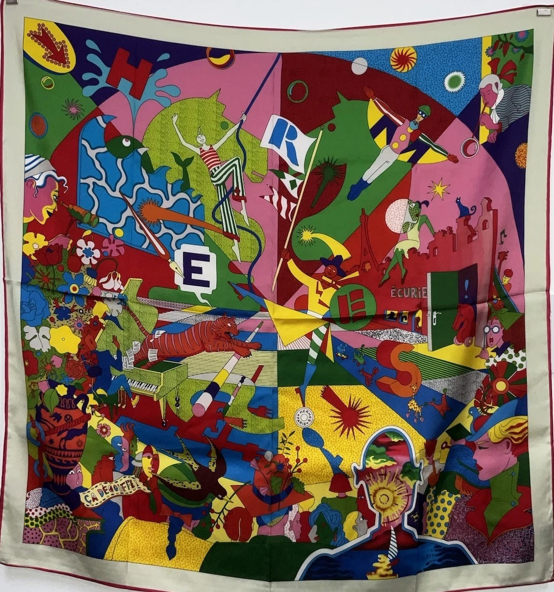 Designer Style, Elegant 90cm, 35inch Square Printed Head Neck Scarf Men Woman