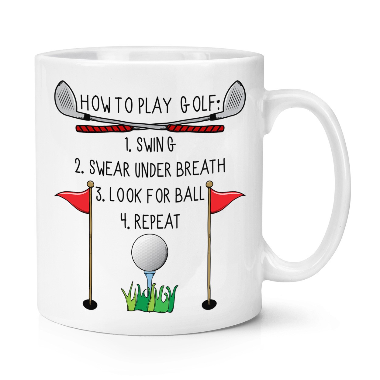 How To Play Golf 10oz Mug Cup - Funny Dad Father's Day Sport