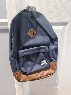 Herschel Supply Co. Heritage Classic Backpack, 21.5 Navy With Brown Leather