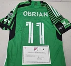 Austin FC JADER OBRIAN Signed Match Used Soccer Jersey 2024 Season KELLY