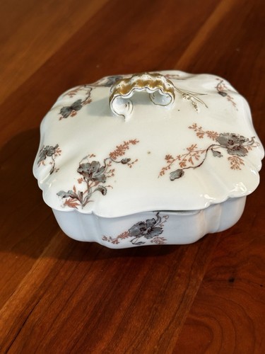 Rare Square Haviland Limoges Covered Cheese Dish with Insert – Schleiger 685J - Picture 2 of 16