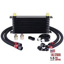 AN10-10AN Oil Cooler Kit Universal Engine Transmission Aluminium Alloy 10 Row