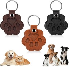 Dog Cat Hair Collector Keychain, Leather Paw Shaped Pet fur Keepsake, Memorial