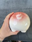 Mid-Century Ceramic Piggy Bank Hand-Painted Flowers Blue Bow Japan Retro MCM — photo 5