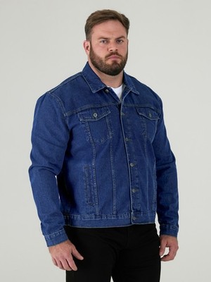 Duke Big Herren Blau Jeansjacke Stonewash Jeansjacke Trucker Übergröße 1XL-8XL