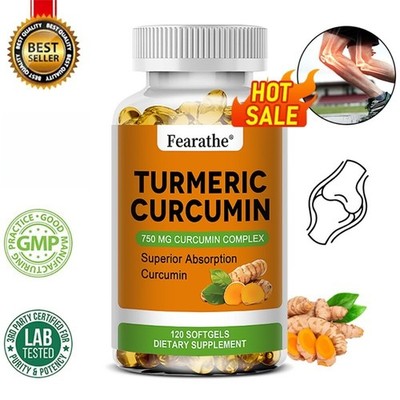 Turmeric Curcumin Complex Supplements Promote Liver Joint Health 30-120 Softgels
