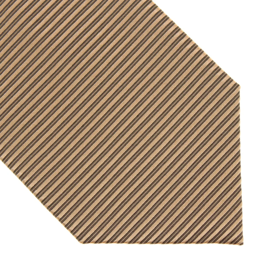 Corbata Tom Ford NUEVA CON ETIQUETAS 100 % seda en beige tostado/negro micro rayas hecha en Italia Foto 2 de 4