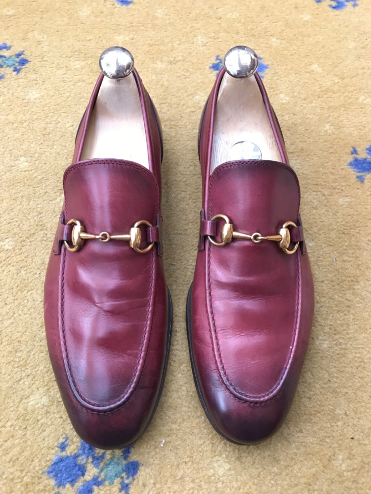 Gucci Loafers Leather shoes Jordaan Burgundy Red Horsebit Mens UK 6 US 7 EU 40 thumbnail 5