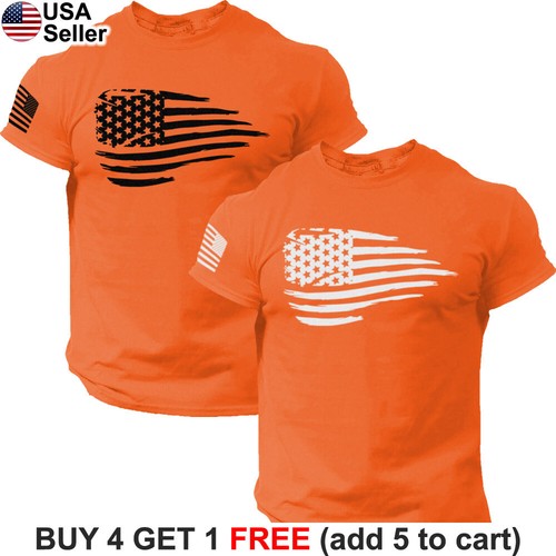 Camiseta Bandera de Estados Unidos Orgullo Americano Patriótico Político Angustiado Hombres BAM01 - Imagen 19 de 20