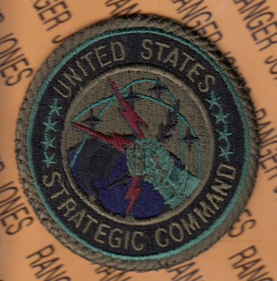 USAF Air Force US STRATEGIC COMMAND STRATCOM OD Green Black BDU ~3.5'' patch c/e