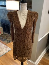 Free People Brown Lace Lined Dana Dress Size Sm