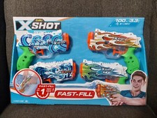 Set Of 4 ZURU X Shot Skins Fast Fill Water Toy Guns Blasters 3.3fl Oz 30ft New