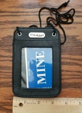 I   Jesus Engraved ID Badge Card Holder Vertical Snap Rear Pouch Thin Lanyard 2x