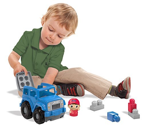 MEGA BLOKS, Kit com Sacola Azul e 80 Blocos de Montar, Brinquedo de