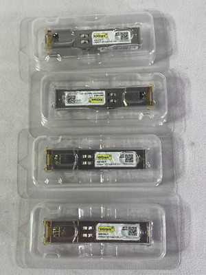 New Lot of 4 10GTEK ASF-GE-T 1000BASE-T SFP RJ45 100M TRANSCEIVER MODULE