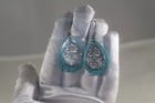 Lovely Faux Turquoise Bali Thailand 925 Sterling silver drop earring teardrop — photo 3