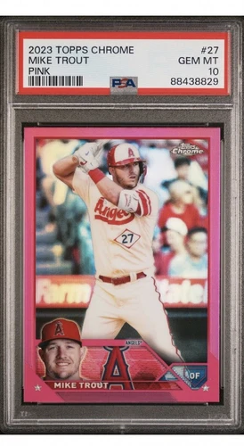 2023 Topps Chrome#27 Pink Refractor   Mike Trout PSA 10